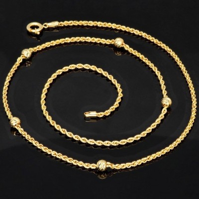 Kordelkette Goldkette mit Kugeln 585 14K ECHT GOLD 2mm 55cm NEU Halskette