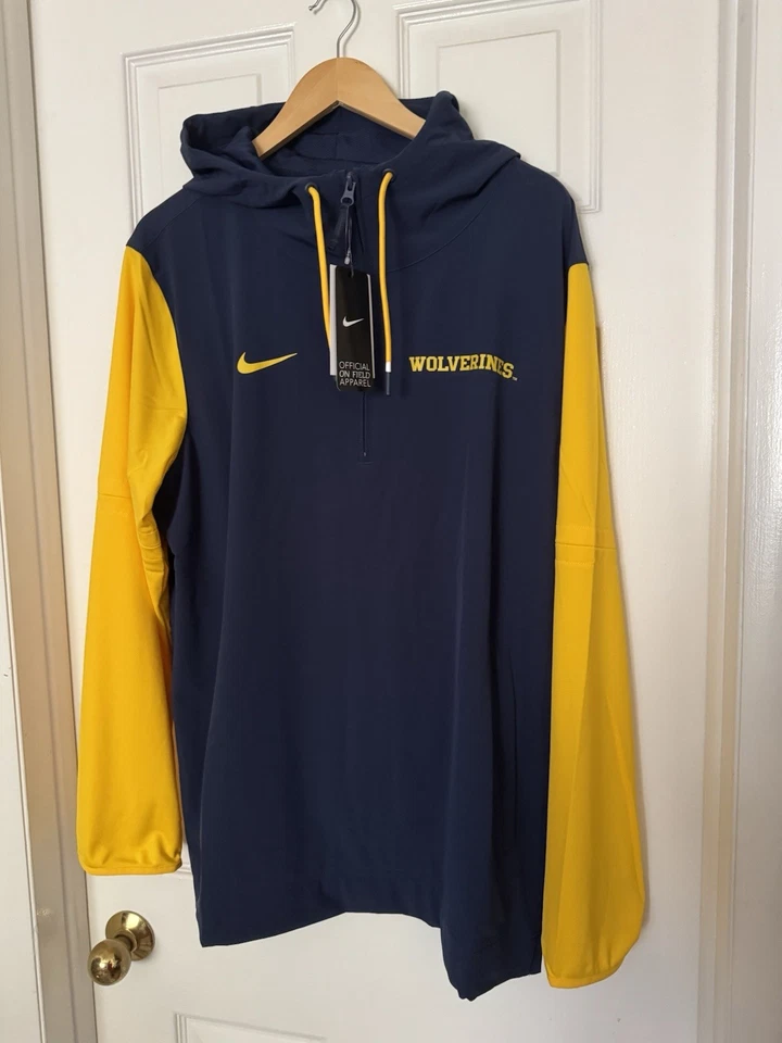 Nike Men’s 4XL Michigan Wolverines PE Long Sleeve Half-Zip Hooded Jacket NEW - Image 3 of 4