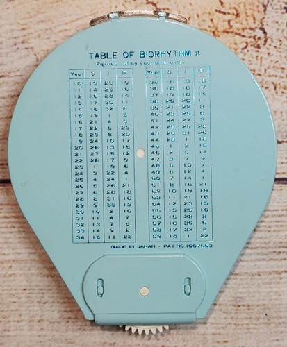 BIOMATE Vintage Biorhythmus Taschenrechner und Tragetasche 70er Jahre Made in Japan - Bild 3 von 6