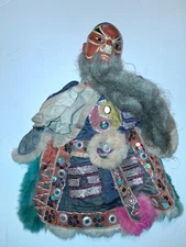 Antique  Chinese Opera, Theatre Puppet, Wood, Cloth, Handpainted Read Descriptio