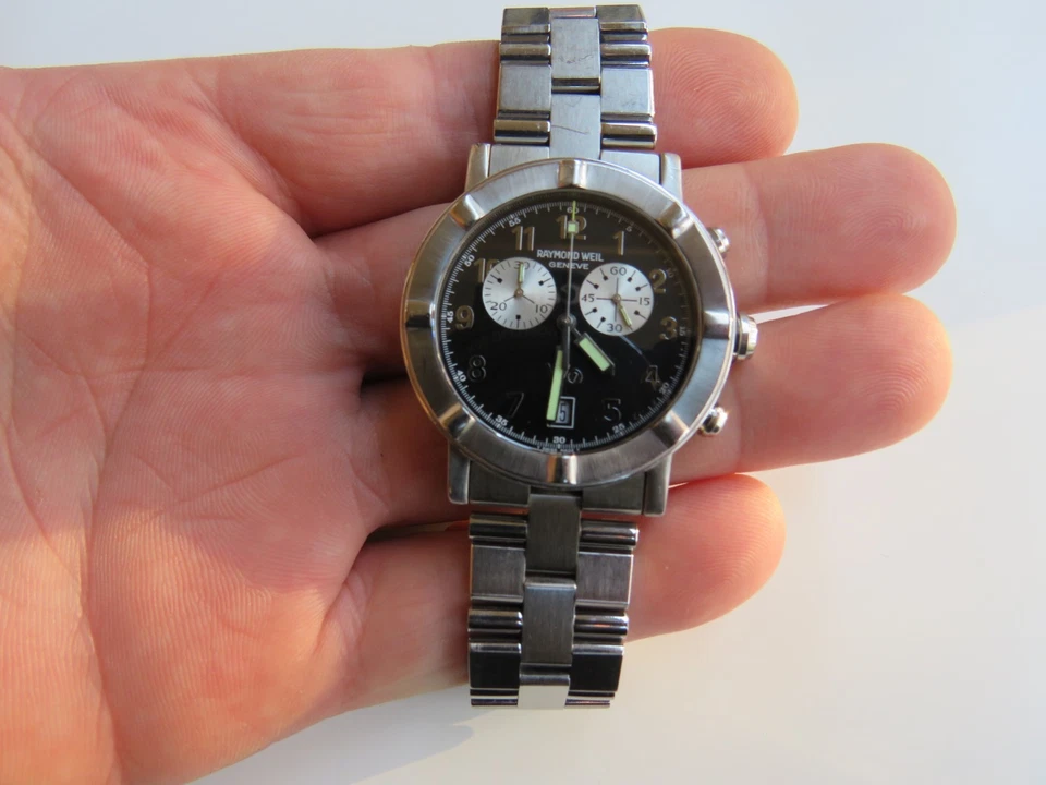 Винтажный хронограф кварцевые мужские наручные часы RAYMOND WEIL GENEVE W1 8000 - Изображение 2 из 4