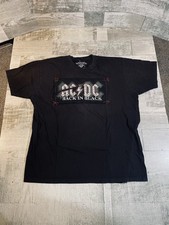 AC/DC Back In Black Sewn On Patch Men’s Large Black T-Shirt Rock Made In USA