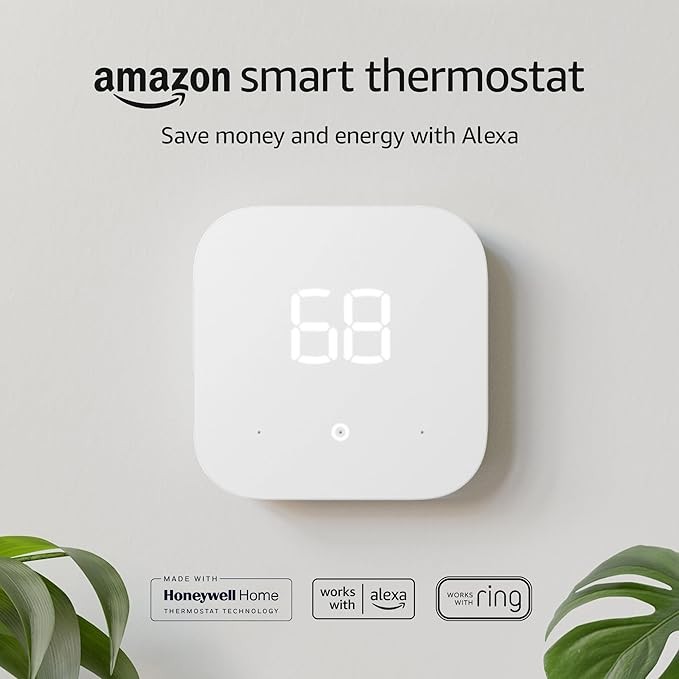 Amazon Smart Thermostat – Save money and energy - Works with Alexa and Ring - C-