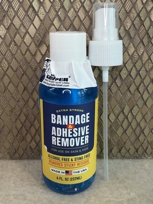Sting-Free Adhesive Remover - 4 oz Gentle and Pain-Free Bandage, Strong Adhes