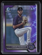 2022 Bowman Draft Chrome Purple Refractor Carson Palmquist /250 Colorado Rockies