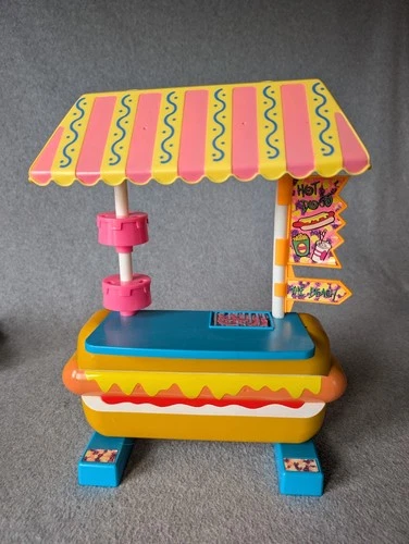 Vintage Mattel 1991 Barbie Rollerblade Snack Stand Hot Dog Playset Incomplete