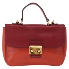 Miu Madras Sac À Main En Cuir Rouge