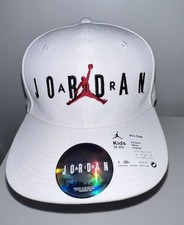 8 Nike Air Jordan Kids Hat White Snapback Cap Jumpman Boys Logo Size 8-20