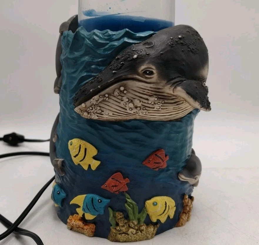 Rare VTG 90s Lava Lamp Nautical Ocean Whale Orca Dolphin Under Sea 2 Tubes Works - Image 2 of 4