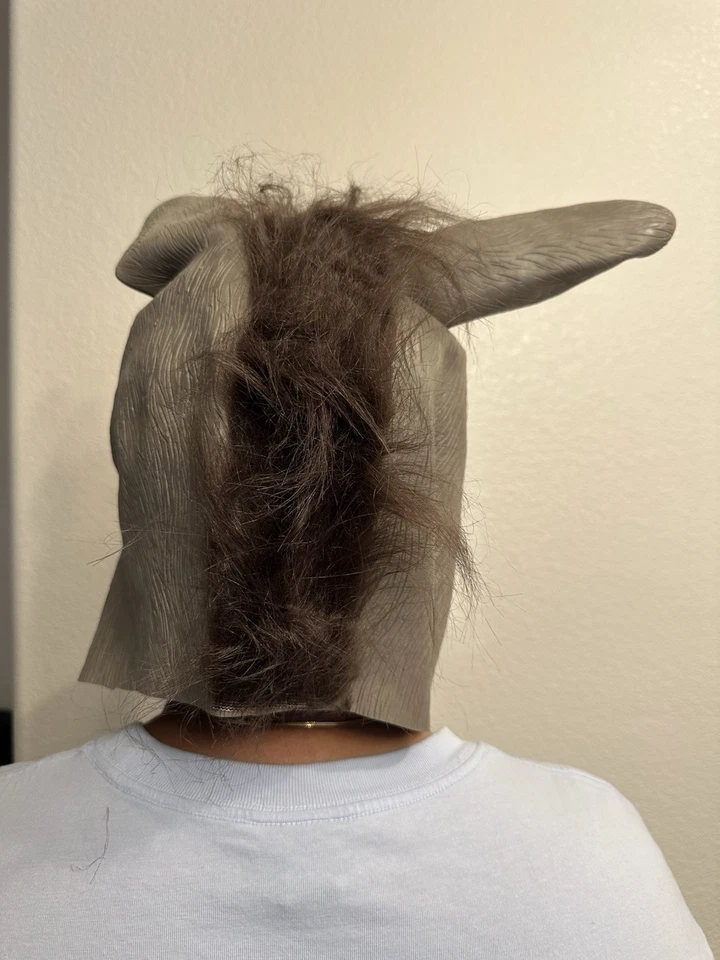 Divertida Máscara Cabeza de Burro Shrek Película Halloween Disfraz Fiesta Cara de Caballo Juegos con disfraces Foto 4 de 4