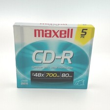 Maxell CD-R 5 Pack Blank Recordable Discs 700MB 80min 48x Speed 625718 New