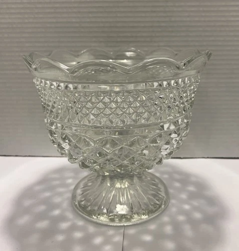 Compote Trifle Pedestal Bowl Vtg Regency Anchor Hocking Wexford Footed Glass