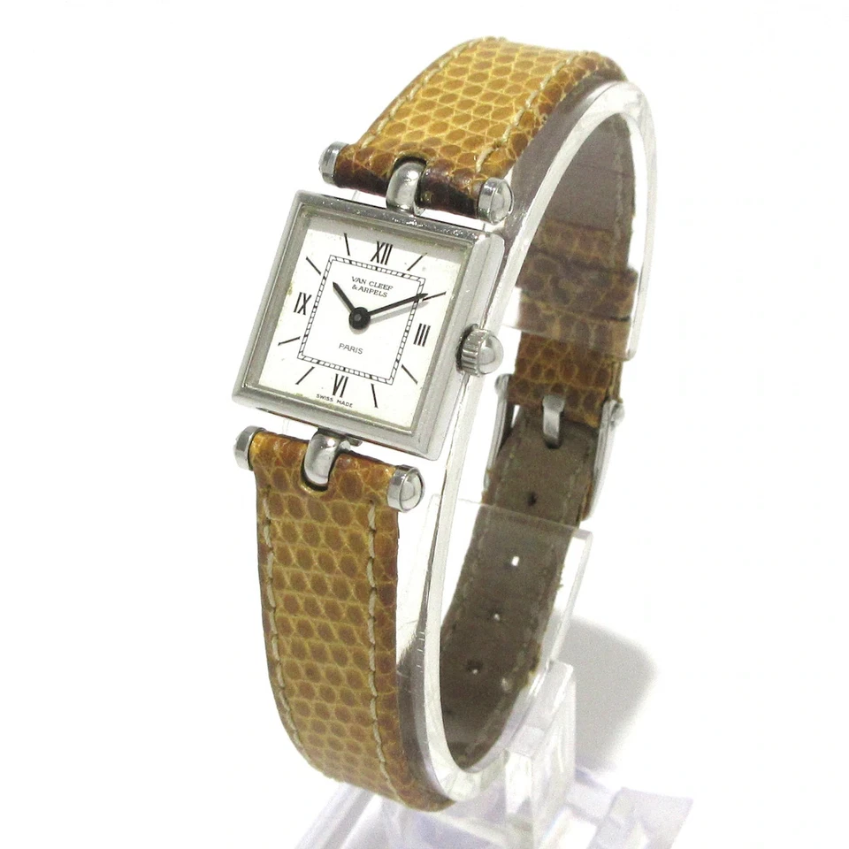 Auth VanCleef & Arpels Classic Square 522942 1***** Beige Women's Wrist Watch - Image 2 of 4