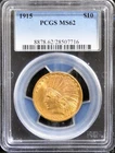 1915 Indian Gold $10 Eagle Coin - Glowing PCGS graded MS62 - Free Shipping!!!