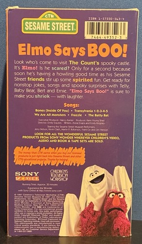 Sesame Street: Elmo Says BOO! VHS Tape 1999 Halloween Spooky Cartoon Show Rare - Picture 3 of 3