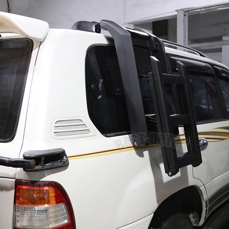 Side Roof Foldable Liftable Ladder for Land Cruiser Prado LC100 FJ100  Aluminum - Image 4 of 4