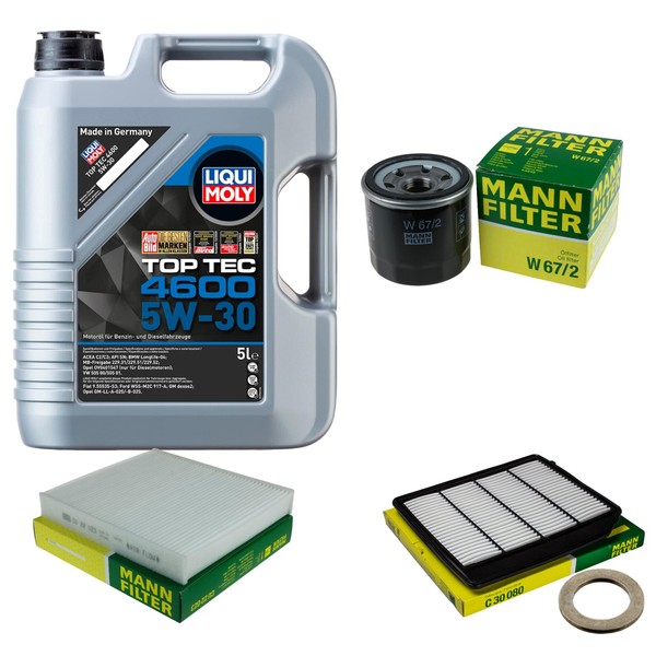 Mann Inspektionspaket 5 L Liqui Moly Top Tec 4600 5W-30 FüR Suzuki Vitara 1.4 T-image