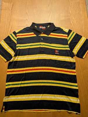 Valentino Sport / Beachwear Vintage Poloshirt mehrfarbig gestreift 80er/90er Jahre