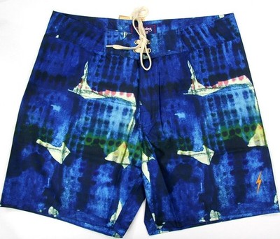 Lightning Bolt Board Shorts Surf The Web Blue Surf Swimwear Lightning Bolt