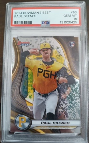 2024 Bowman's Best Paul Skenes RC Card Number 53 PSA 10 GEM MINT