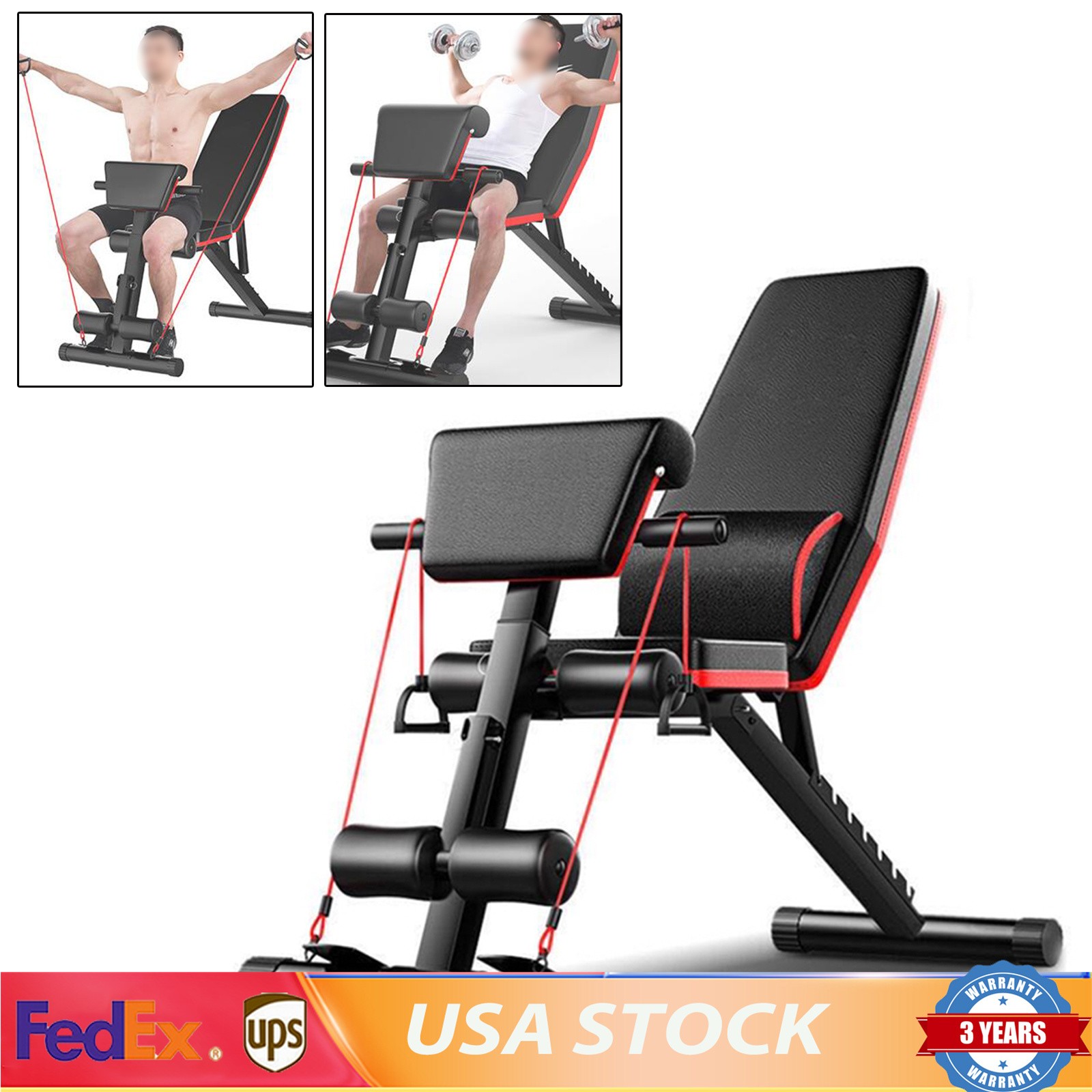 Adjustable Weight Bench Incline Decline Foldable Full Body Workout Gym Exercise