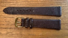 New Old Stock Speidel Brown Genuine Lizard Men’s Watchband 19mm Ends Boxed