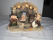 Vtg Christmas Manger Nativity Children TJ’s Cherish The Memories One Piece Heavy