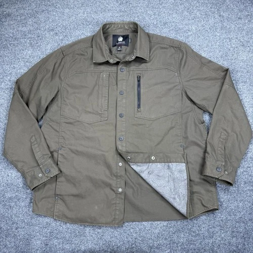 Alaskan Hardgear Shirt Mens XL Brown Stone Run Overshirt Standard Fit Shacket - product listing photo