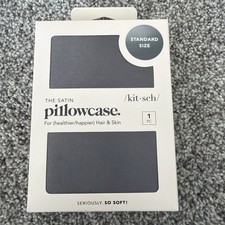 Taie d'oreiller kitsch satin charbon taille standard fermeture éclair invisible 26 x 19 pouces