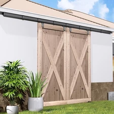 Ceiling Mount Double Sliding Barn Door Hardware Box Track Rolling Track Kit