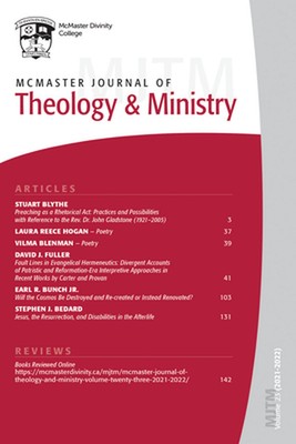 McMaster Journal of Theology and Ministry: Volume 23, 2021-2022 by John J.H. Lee