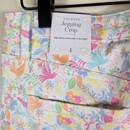 Talbots Jegging Crop Pants Womens 4 Multicolor High Waist Skinny Slimming Floral - Picture 8 of 15