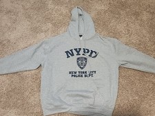 Rare Vintage NYPD 9/11 Memorial Hoodie Sweatshirt XL Gray Long Sleeve Licensed