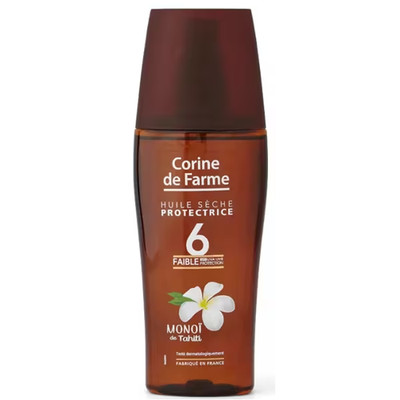 CORINE DE FARME Monoi de Tahiti Trockene Öl SPF6 100% Natürlich NEU