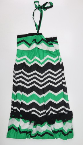 Monsoon Women's Green Dress Size 14 Halter Chevron