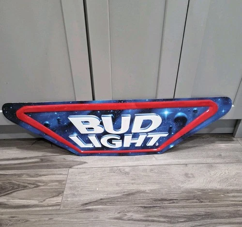 Vintage 1980's Bud Light Star Wars Theme Sign Tin Tacker Metal Budweiser Bar