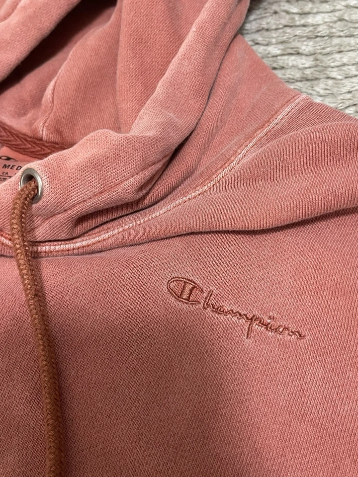 Champion Reverse Weave Coral Wash Hoodie Sweatshirt Logo Size M - Image 3 of 4