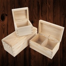 Unfinished Wooden Display Organiser Craft Box Hobby Storage Gift Case Decor Wood