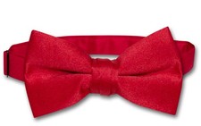 Vesuvio Napoli Boys BOWTIE Solid RED Color Youth Bow Tie