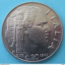 1941  -  ITALIA  - MONETA  - VITTORIO EMANUELE III -  20  CENTESIMI  -  USATA