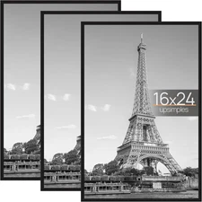 Upsimples 16X24 Picture Frame Black 3 Pack, Scratch-Proof Poster Frames 16 X 24