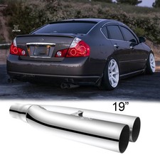 For Infiniti M35 M35h M37 M45 2.5 Inlet 3.5 Out 19 Dual Exhaust Tip Blast Pipe