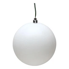 Vickerman 12" Contemporary Plastic Ball Ornament in Matte White