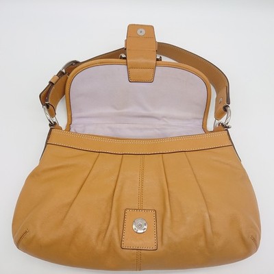 COACH Soho Shoulder Bag Yellow D1068-F15204 Flap Hobo Bag Leather