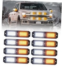 Grille Strobe Light Kits for Trucks, 12-LED Surface Mount Amber and White