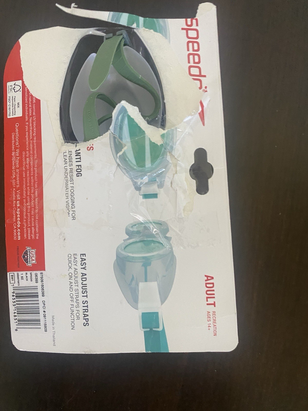 New Speedo Adult Top Form Swim Googles UV Protection Anti-Fog Latex Free 