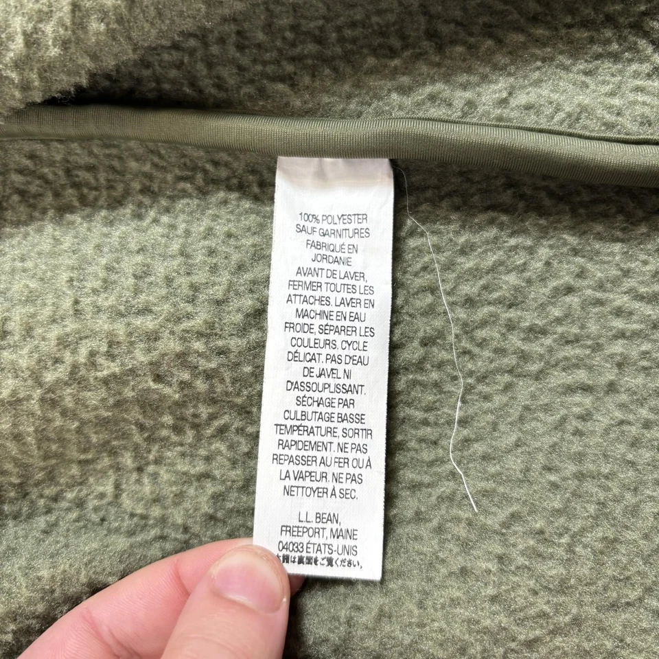 Abrigo polar con capucha LL Bean para mujer pequeño verde oliva botón delantero herencia largo Foto 4 de 4