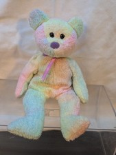 Ty Beanie Baby Groovy Bear 1999 Pastel Rainbow Plush with Tags