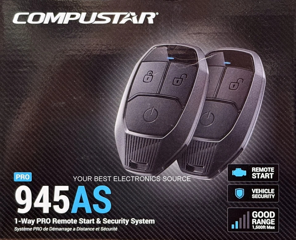NEW Compustar CSP945-AS 1-Way Remote Start & Alarm w/ Two 3-Button Remotes - Image 2 of 3