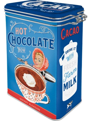 Nostalgic-Art Licensed Clip Top Tin Cacao Addicted Blue 7.5x11x17.5cm (5131114) - Picture 2 of 12